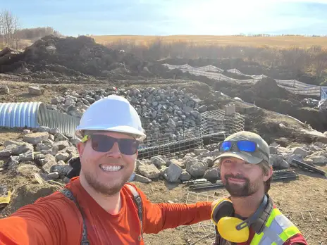 Hard hats on